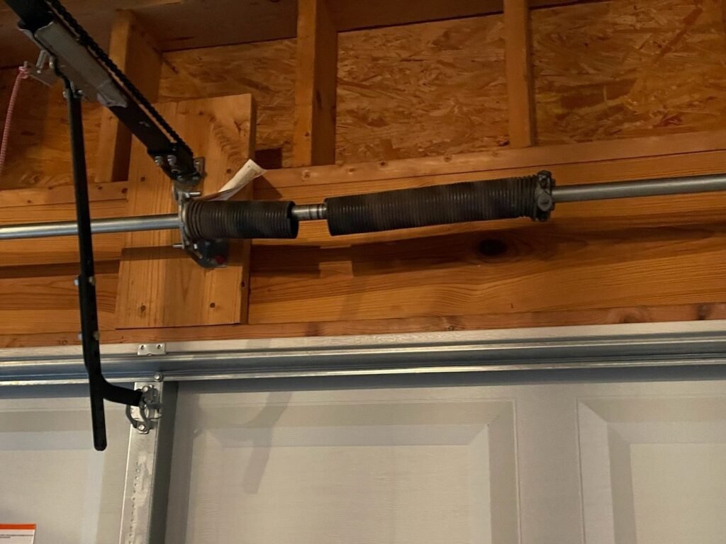 garage door spring attached